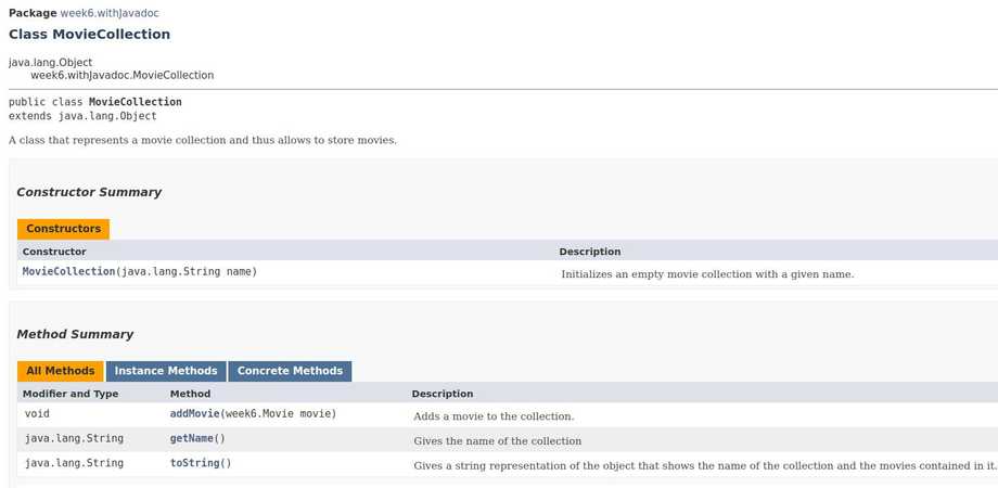 javadocMovieCollection